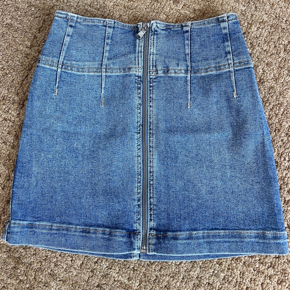 Blue Denim Free People Skirt